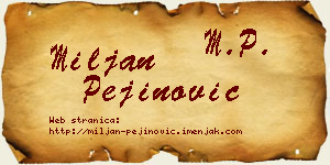 Miljan Pejinović vizit kartica